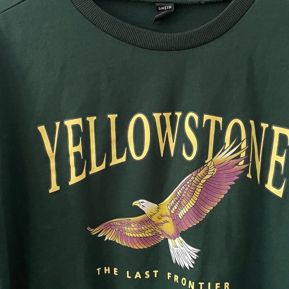 SHEIN Green Yellowstone Crewneck - Picture 2 of 3